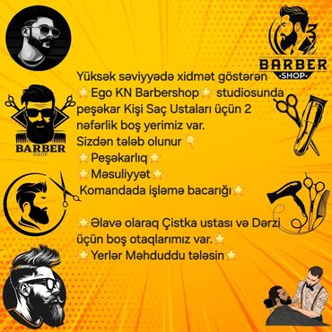 Marketinq, Reklam və PR: Saç ustası tələb olunur, Yerin icarəsi, 1-2 illik təcrübə