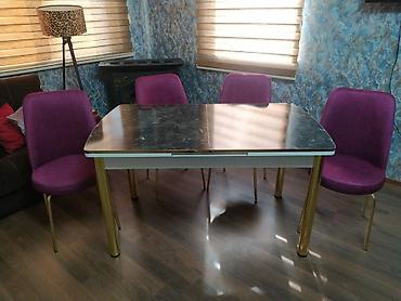 Masa və oturacaq dəstləri: Mətbəx üçün, Yeni, Açılan, Dördbucaq masa, 4 stul — 19