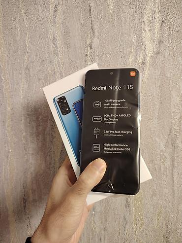 telefon akse: Redmi Note 11S, 128 GB, rəng - Göy, Barmaq izi, İki sim kartlı, Face ID — 1