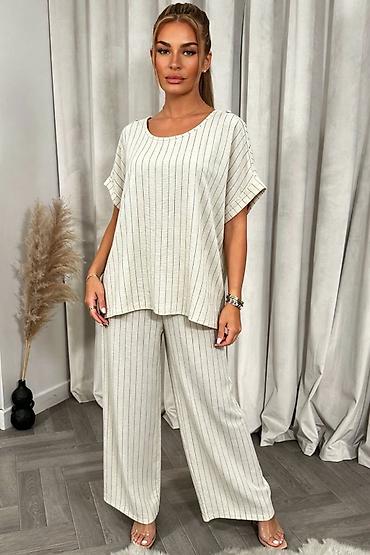 Kompleti: ✅Ženski komplet – široke pantalone i bluzica sa kratkim rukavima ✅2500 — 10
