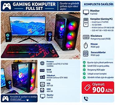 komputer aksesuar: Endirim oldu GAMING KOMPYUTER FULL SET SATILIR 🎮 ✨ Cəmi 10 gün əvvəl — 1