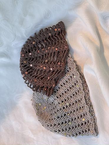 baş örtüsü: Məhsul: əl işi toxunma bandana/baş örtüyü - Material: nazik pambıq — 2