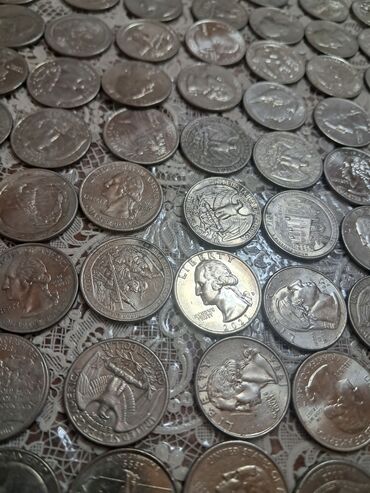 Sikkələr: ABŞ sikkələri – qarışıq lot - Növ və nominalar: quarter dollar (25¢) — 31