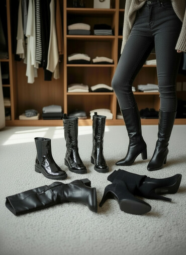 Ботинки и ботильоны: Женские осенне‑зимние сапоги и ботильоны — набор из нескольких пар — 3