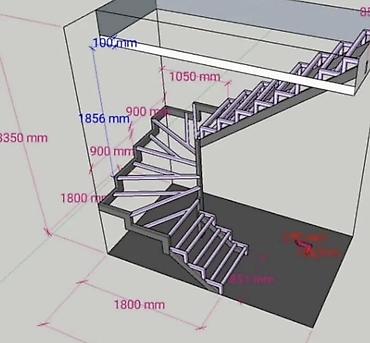 step rf3: Металлическая лестница Для дома, Бесплатный замер, Форма лестницы: Г-образная — 6