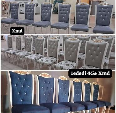 ev üçün stol: Klassik üslubda yemək otağı stulları - Yüksək bel, düyməli kapitone — 1