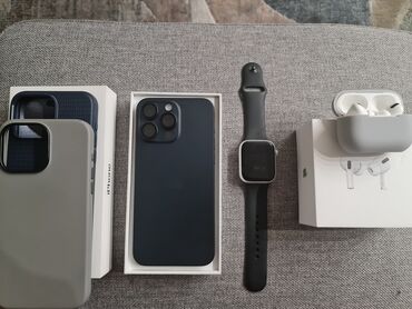 странный машина бу: IPhone 15 Pro Max, Колдонулган, 256 ГБ, Sierra Blue, Кулакчындар, Заряддоочу түзүлүш, Коргоочу айнек, 86 %