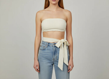 biale sandalki wiazane: Shein, Top damski, rozmiar XS