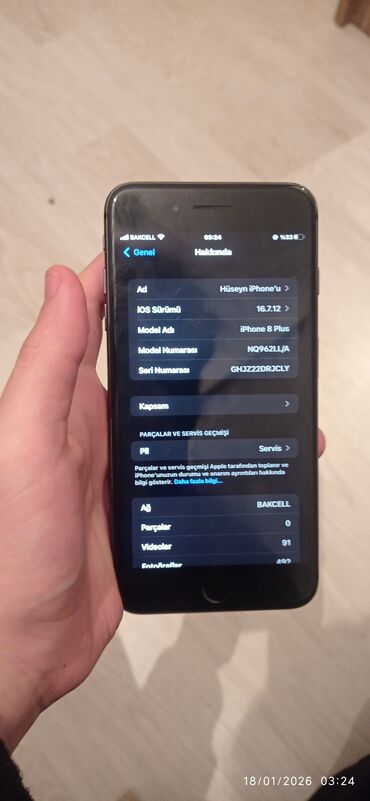 Apple iPhone: IPhone 8 Plus, 64 GB, Qara, Barmaq izi, Simsiz şarj — 7