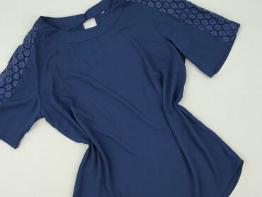 niebieskie sukienki plus size: Bluzka damska, rozmiar S