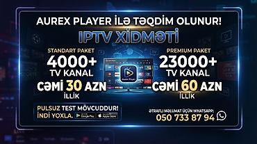yoshiro televizor: Aurex Player ilə təqdim olunan IPTV xidməti - Standart paket: 4000+ — 1