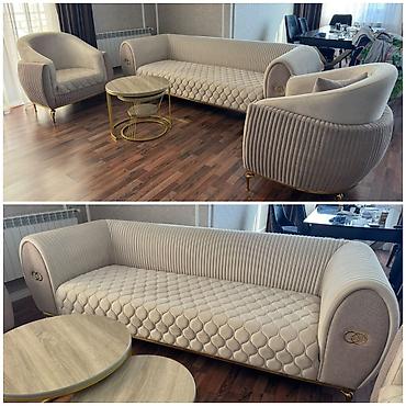 2 el mebel: İşlənmiş, Divan, 2 kreslo — 1