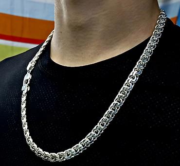 Серебряные цепочки: Серебряная цепь Бисмарк 150 гр 58 см Ручная работа Серебро 925 проба — 11