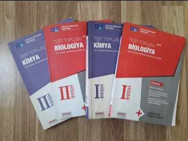 Kitablar, jurnallar, CD, DVD: 1-ci və 2-ci hissə Kimya və Biologiya test topluları. Hamısı bir yerdə