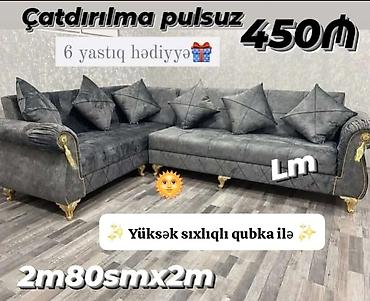 Divanlar: Künc divan, Yeni, Nabuk, Şəhərdaxili pulsuz çatdırılma — 1
