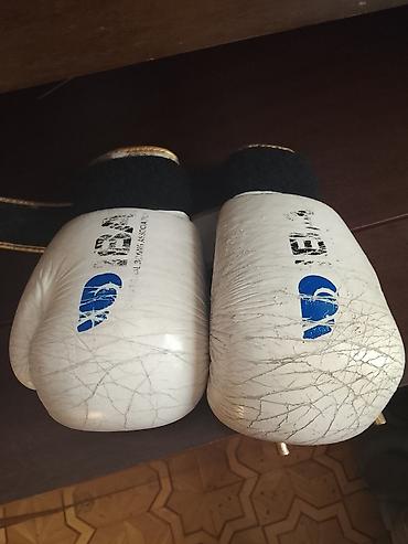 boks torbasu: Boks əlcəkləri – Everlast üslubunda klassik model - Rəng: ağ, qızılı — 4