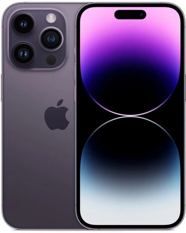 компютер арзан: IPhone 14 Pro, Колдонулган, 128 ГБ, Deep Purple, Каптама, Куту, 88 %