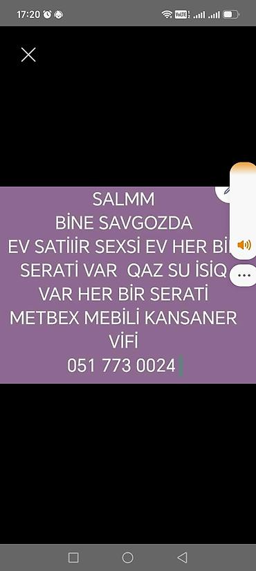 Daşınmaz əmlak: Binə, Savgozda tərəfdə yerləşən şəxsi ev satılır. Evin bütün şəraiti — 1