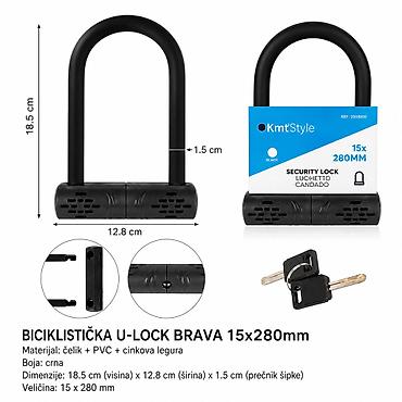 KMT 2008608-A – Biciklistička U-lock brava 15×280 mm Opis: - na lalafo.rs KMT 2008608-A – Biciklistička U-lock brava 15×280 mm Opis: -