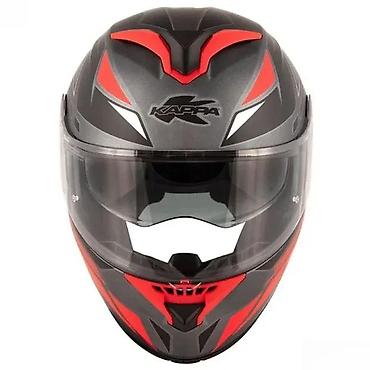 cena kacige: Kappa integralna moto kaciga – sportski dizajn, crno‑siva sa crvenim — 3