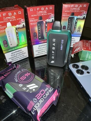 фатзорб в железной упаковке: RIFBAR Turbo-X birdəfəlik/yenidən doldurulan vape cihazları -
