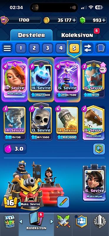 İncəsənət və kolleksiyalar: Clash Royale (8 il) + Clash of Clans(10il) hesabı (ikisi bir maildir — 5