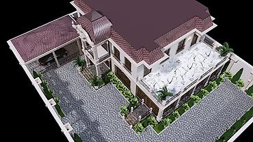 ev temiri neceye basa gelir: Neoklassik üslubda iki mərtəbəli villa layihəsi – fasad və landşaft — 8