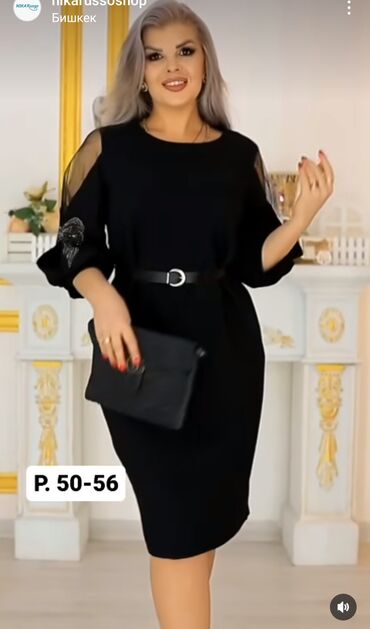 черное платье размер 50: Продаю новое платье 50 размер