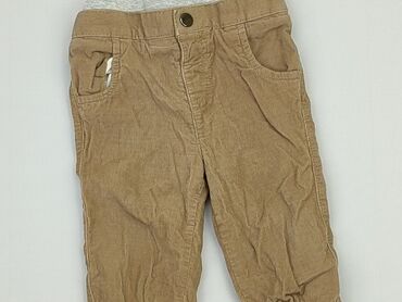 jeansy brązowe: Baby material trousers, 6-9 months, 68-74 cm, F&F, condition - Good