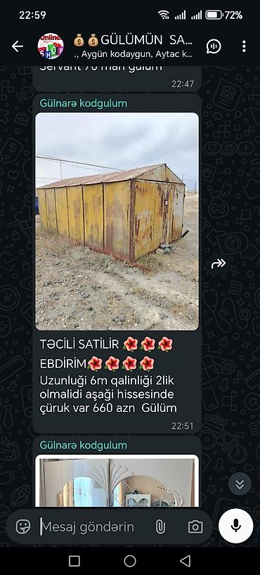 Контейнеры: Metall konteyner/qablaşdırma anbarı - Ölçü: uzunluğu 6 metr - Metal — 1