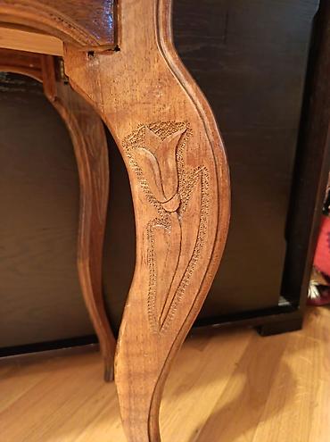 Masalar: Əl işı ağac oymalı qatlanan masa nərdtaxta - Material: bərk ağac — 8