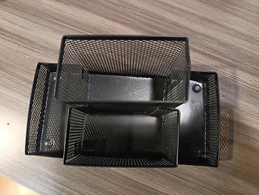 Ofis ləvazimatları: Metal tor şəbəkəli masaüstü organizer - Material: möhkəm metal, toz — 2