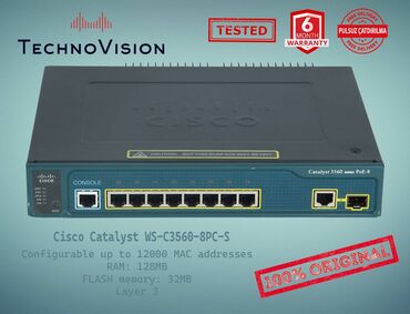 kabelsiz internet bakı: Cisco WS 3560 8PC S ✔️Sertifikasiyadan keçmiş təcrübəli