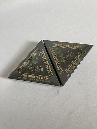 sac dəsti: Afa Beauty “The Green Soap” – üçbucaq formalı bərk sabun. Məhsul — 2