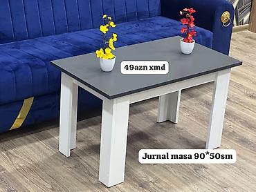 Jurnal masa – 90×50 sm ölçü. - Üst səth: tünd boz rəngdə, hamar və