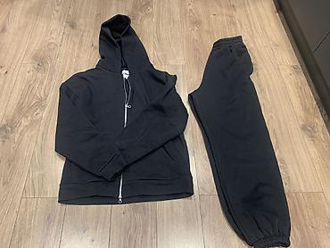 nike tech: Черный комплект из толстовки и брюк SVM - Модель: худи на молнии до — 8