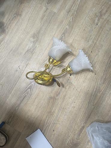 lustr bra: İkiqloblu divar bra (applik) - Dizayn: Klassik çiçək formalı iki şüşə — 1