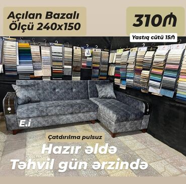Masa və oturacaq dəstləri: Künc divan, Yeni, Açılan, Bazalı, Pulsuz çatdırılma