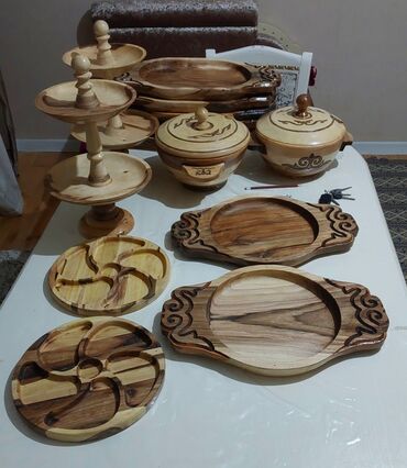 Наборы посуды: Этно, эко посуда. посуда из дерева. жыгач идиштер. этно фуршет. пиалки — 9