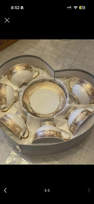 cay: Çay dəsti, rəng - Ağ, Farfor, 6 nəfərlik, Yaponiya — 2