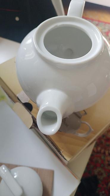 samovar 10 litre: Çay dəsti, rəng - Ağ, Farfor — 8