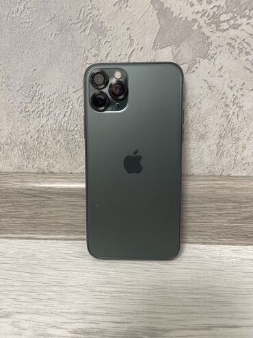 наклейки на стекла: IPhone 11 Pro, Б/у, 64 ГБ, Alpine Green, Зарядное устройство, Защитное стекло, Чехол, 73 %