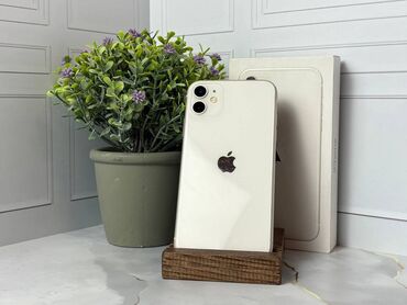 купить буфер в машину бу: IPhone 11, Колдонулган, 64 ГБ, Ак, Заряддоочу түзүлүш, Кабель, Куту, 75 %