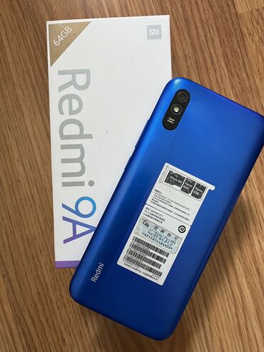 телефон ми 9: Xiaomi, Redmi 9A, Б/у, 64 ГБ, цвет - Синий, 2 SIM