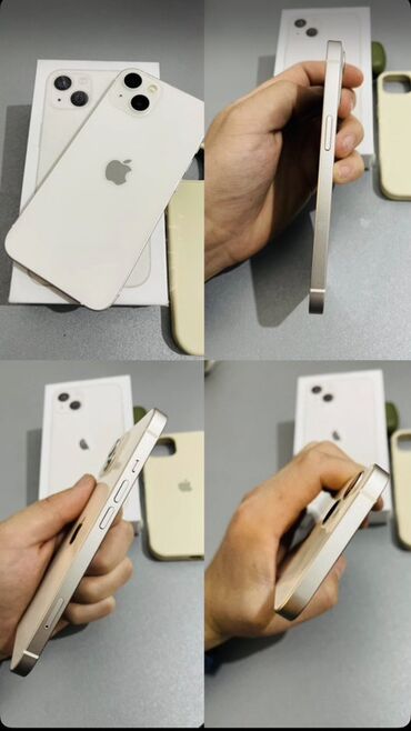Apple iPhone: IPhone 13, Б/у, 128 ГБ, Старлайт, Зарядное устройство, Защитное стекло, Чехол, 98 % — 10