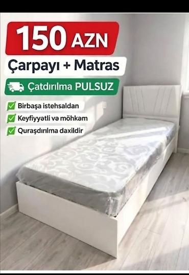 havali yataq: Çarpayı + matras dəsti - Qiymət: 150 AZN (şəkildə göstərilib) - — 1