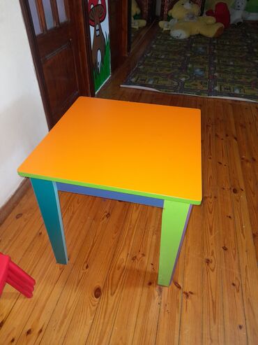 стол детский: Б/у, Для девочки и мальчика, Стол для садика, Прямоугольный стол, Азербайджан