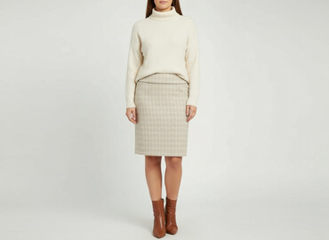 spódnice w kratę beżowa: Top Secret, Women`s skirt, size XL