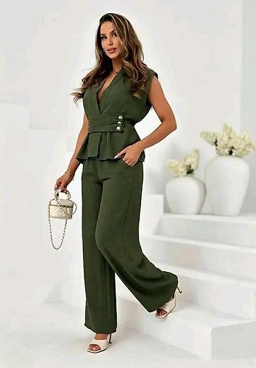 lanene bele pantalone: Elegantni komplet bez rukava od lana. - Kroj gornji deo sa — 4