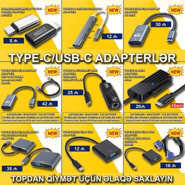 thunderbolt hdmi kabel: Type-C/USB-C Adapterlər 🚚Metrolara və ünvana çatdırılma var